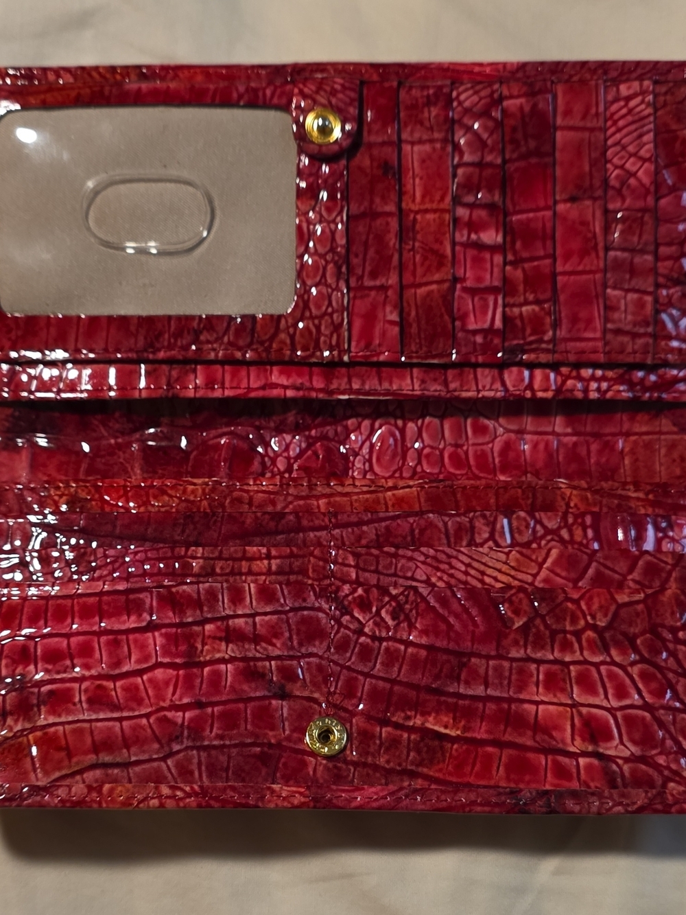 Brahmin Red Croc-Embossed Leather Accessory - Picture 5 of 6